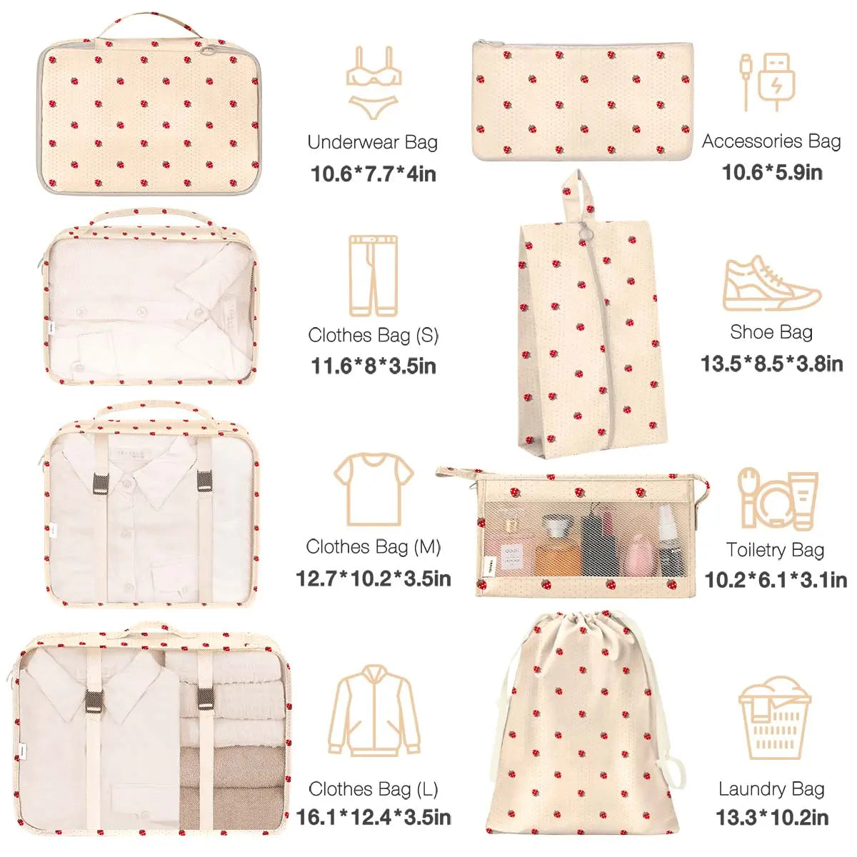 Packing Cube Set — 8 Piece